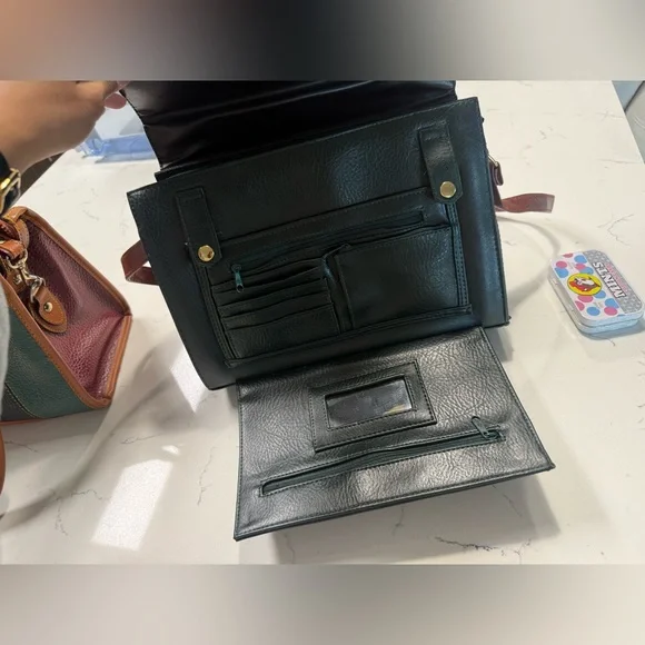 Two-Tone Leather Briefcase - Picture 3 of 3